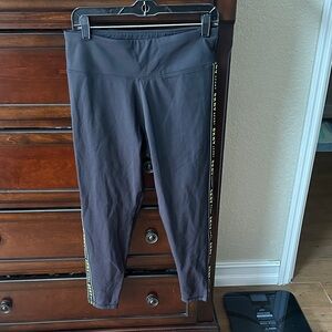 DKNY Sport Black Leggings with Gold Accents